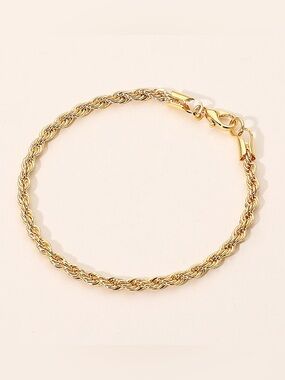 18K Gold Filled Rope Chain Bracelet